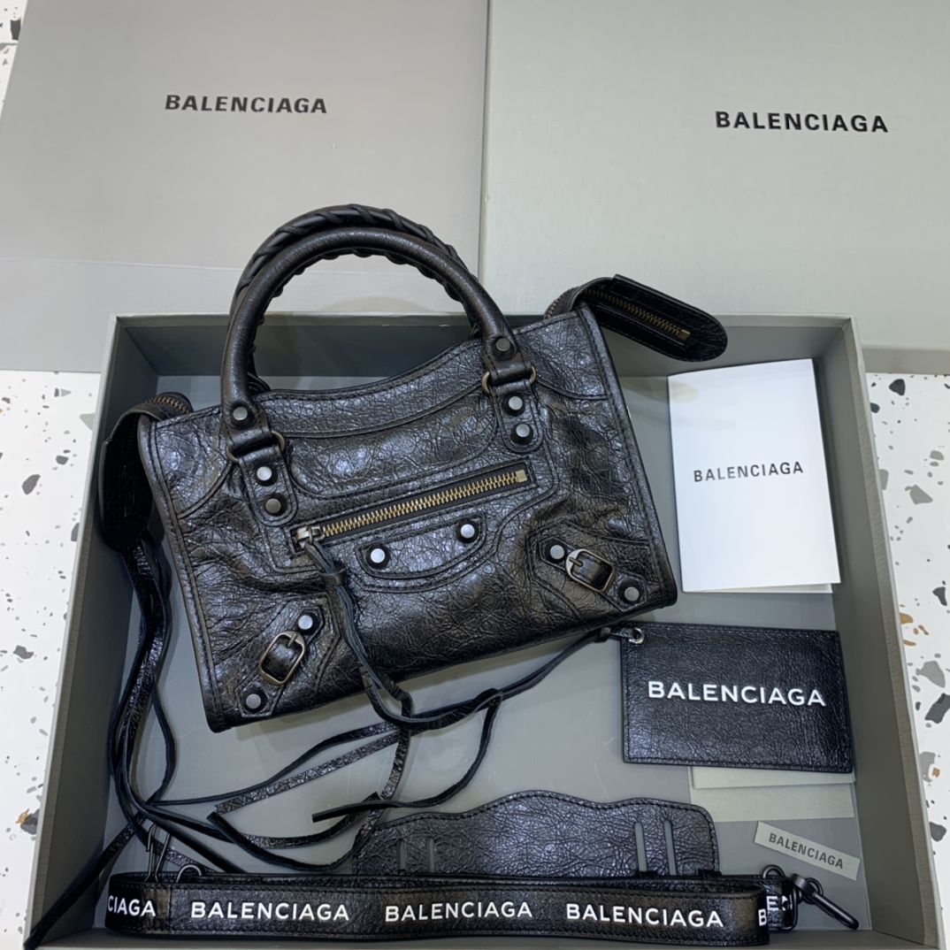 Balenciaga Classic City Mini Handbag Shoulder Bag Black